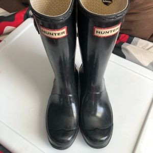 HUNTER BLACK HIGH BOOTS SIZE 3 KIDS